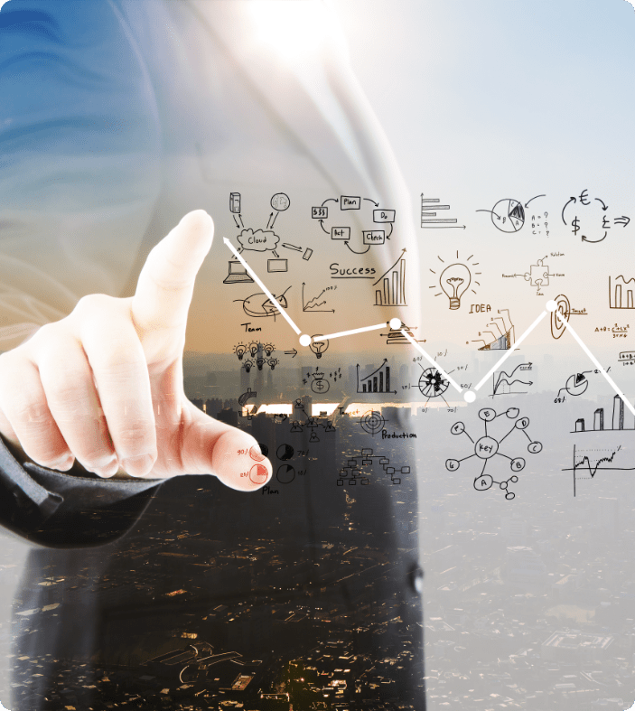 businessman-pointing-graphs-symbols