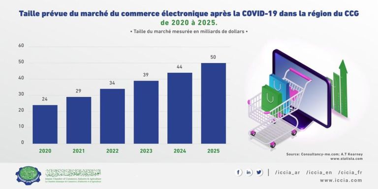 taille prevue du marche du commerce electronique apres la covid-19 dans la region du ccg